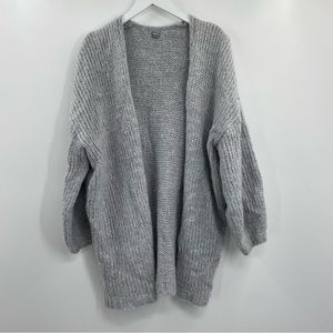 Aerie Sweater Chunky Oversized Knit Cardigan Grey Slouchy Cozy